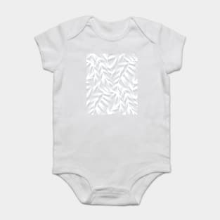 Painted Gray Leaves Baby Bodysuit